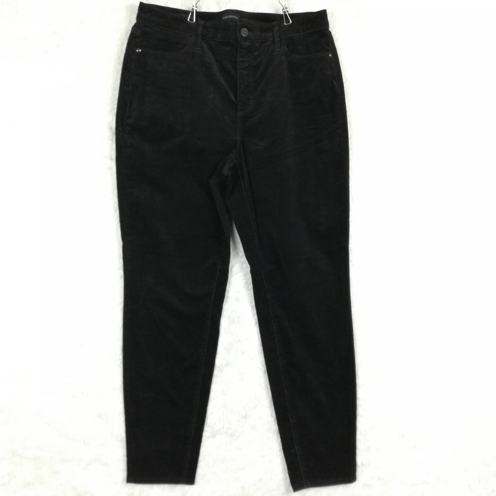 Talbots Womens Pants Corduroy Jegging Curvy Black High Rise Stretch 10